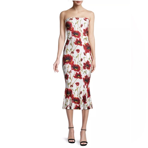 NORMA KAMALI
Strapless Fishtail Midi Dress - Picture 1 of 4